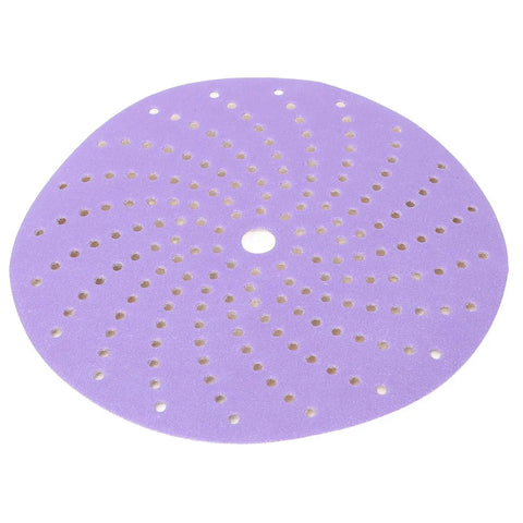 Ycauty 50 Pack Ceramic Sanding Discs For Wood Metal And Car With Hook Loop Fast Cut Porous Design Low Dust Super Durable flat purple sanding disc with holes for dust removal.