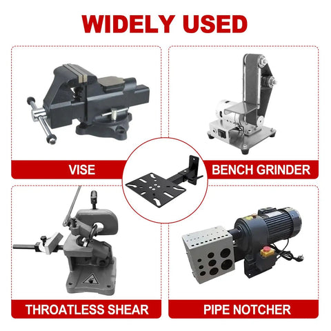 Badass Rock Solid Wall Or Table Mount Vise And Grinder Station Adjustable Sliding Base shown with various tools and equipment.