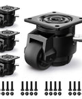 Heavy Duty Leveling Casters With Upgraded Ratchet Handle For Uneven Floors Adjustable Retractable Swivel Casters Set Of 4