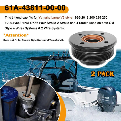 Replacement Tilt Cap Gland With Seals For V6 3.3L End Cap Tilt Cylinder 200 225 250 300 HP Outboard Motors 2 Pack