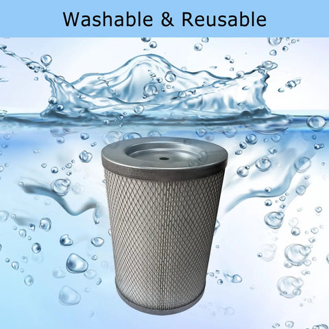 2 Pack Vacuum HEPA Cartridge Filter Assembly for Vacmaster VK811PH VK1011SIWTH, showing filter in water splash background