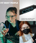 Anti Fog Safety Glasses With Side Shields UV400 Protection Tough As Nails Eyewear For Men And Women With Black Lenses shown in use