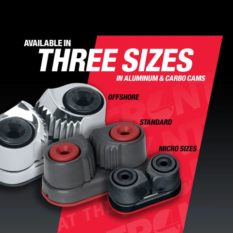 Premium Sailing Carbo-Cam Ball Bearing Cam Cleat in three sizes for line holding and release