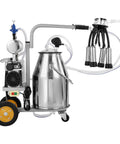 Hands Free Goat Milking Machine With 12 L Stainless Steel Bucket, 550W Electric Pulsation Vacuum Milker, Portable Milker