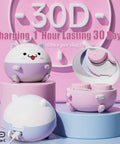 Contact Lens Cleaning Machine With Solution Soak Case And Applicator Tool Travel Size Pink, 30-day charge indicator
