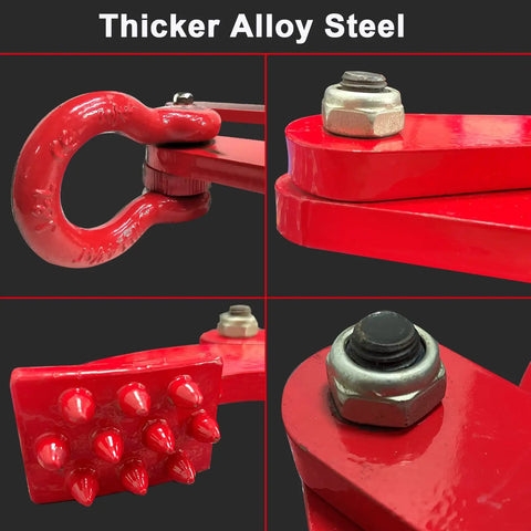 Heavy Duty Pallet Puller Clamp With 6614 Lbs Capacity Steel Single Scissor Grabber For Pulling Pallets Wood And More Extra Wide 8 Inch Jaw Opening Fast Offloading And Safer Handling, thicker alloy steel close-up