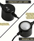 Close-up of independent power switch and magnetic base of Bright 30 LED Sewing Machine Light With Flexible Silicone Neck And Magnetic Base.