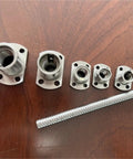 SFK082.5 Miniature Ball Screw With Nut For 3D Printer Linear Motion Kit shown on wooden table.