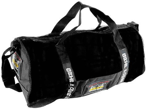 Breathable Mesh Gear Bag Built Heavy Duty For Gym Beach Swim Scuba Sports Dive And Outdoor Use, black with handles.