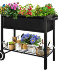 Raised Garden Bed On Legs With Wheels For Outdoor Plants An Elevated Planter Box Cart With Durable Powder Coated Metal Frame And Waterproof Fabric Grow Bag Yard Ready Weather Resistant For Vegetables Flowers And Herbs Patio Black