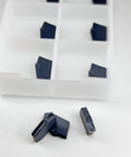 CNC Grooving Carbide Inserts GTN-2 Self Locking With PVD Black Coating For Stainless Steel And General Steel, shown in packaging.