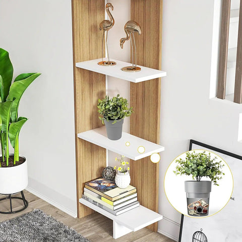 Stealth Mini Flower Pot Safe With Realistic Plant Deco And Key Lock Secret Stash Box For Cash Keys Phones on shelf with decor.