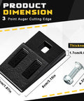 Four Pack 3 Point Auger Cutting Edges With Screws Square Hole Teeth Replacement For Heavy Duty Post Hole Digger