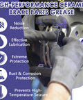Mechanic applying Ceramic Brake Lubricant For Caliper Pins High Temp Synthetic Brake Lube With Moisture Proof Formula