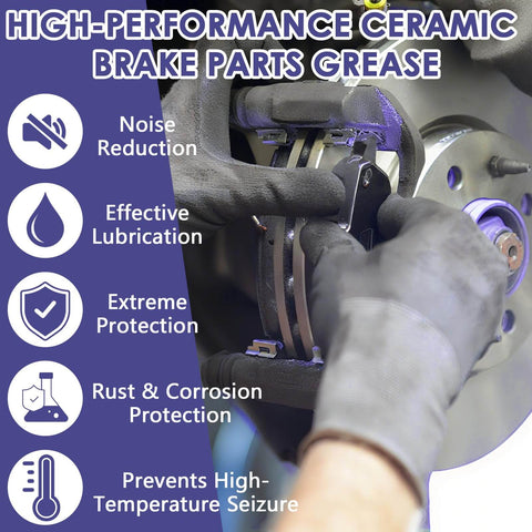 Mechanic applying Ceramic Brake Lubricant For Caliper Pins High Temp Synthetic Brake Lube With Moisture Proof Formula