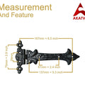 Heavy Duty T Hinge Set For Wooden Fences And Gates Black Matte Gate Hinges dimensions shown on diagram with measurements
