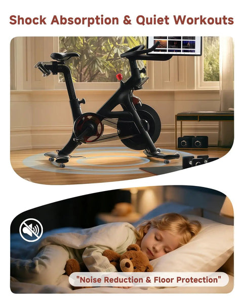 Heavy Duty Spin Bike Leveling Foot Pads 4 Pack With 3 8 Inch Stainless Steel Screws, rubber pads under indoor spin bike for stability.