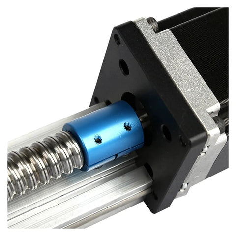 Close-up of Beefy 200mm Travel Linear Actuator System With SFU1605 Ball Screw And Linear Guide Rails For CNC Tables