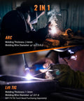 Dual Voltage 110V 220V Arc MMA TIG Welder 140A 2 In 1 Portable Stick And Lift TIG Machine welding demonstration