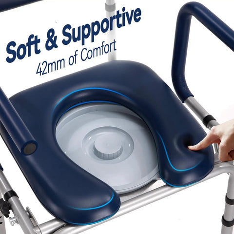 Easy As Pie Bedside Commode Chair For Seniors With Push Down Arms And 3 In 1 Raised Toilet Seat, Wheelchair Friendly Transfer Plus Fsa Hsa Approved For Big Time Home Comfort