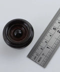 12 Pack Dope Wooden Drawer Knobs Round Cabinet Pulls For Dresser Kitchen Closet With Screws Dark Brown 1.42 x 1.06 Inches Includes 0.98 Inch And 1.77 Inch Screws, Easy Install, Cut To Length with ruler