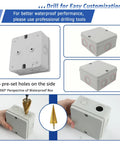 IP66 Waterproof Junction Box For Outdoor And Indoor Electronics, Dustproof ABS Project Enclosure, 4.2 X 4.2 X 2.3 Inch, Tough As Nails Weatherproof Electrical Box For Wiring And Gear, 200 Pack, 6 pre-set holes