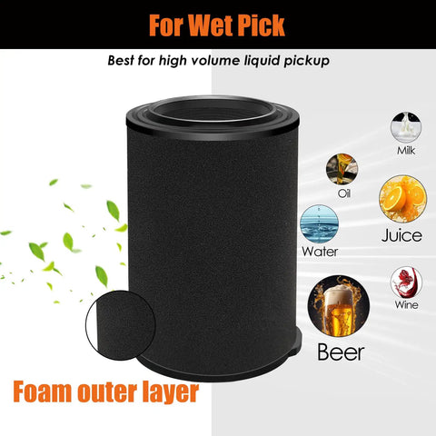 Replacement Vacuum Filter Set For Rigid 5 To 20 Gallon And Husky 6 To 9 Gallon Shop Vacs With Extra Foam Sleeves Two Pack