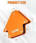 RUBIK 25 lb welding magnets set, orange metal holding magnets, 6-pack
