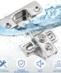 100 Pack Soft Closing Cabinet Hinges For Kitchen Half Inch Partial Overlay 105 Degree Concealed Hinges With water splash