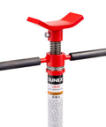 Close-up of Short Underhoist Support Stand 1500 Lb Capacity Adjustable Height Range For Engine Swap And Suspension Work Fits Two Post Lifts Garage Wrenching.