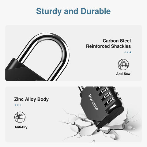4 Digit Locker Padlock Waterproof Outdoor Lock For School Gym Sports Fences Toolboxes Gates Cabinets Hasps And More Built To Last Weather Resistant Easy To Set And Secure Lock It Down featuring carbon steel shackles and zinc alloy body.