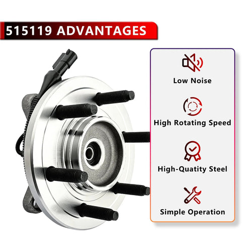 4WD Front Wheel Hub Bearing Assembly For Ford F150 2009 2010 6 Lug With ABS High Quality Wheel Hub Replacement Advantages