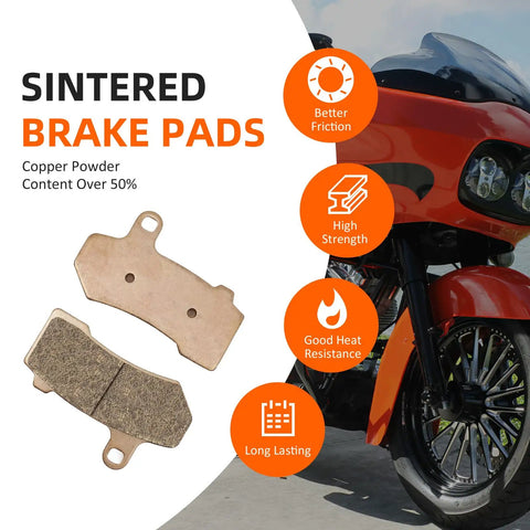Three Set Front And Rear Sintered Brake Pads For Touring And V Rod Bikes 2005 To 2020 Fits Electra Glide Street Glide Road King
