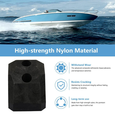 Heavy Duty Pontoon Gate Stop And Door Keeper Hardware Kit Pack Of 2, nylon material, durability features, boat background