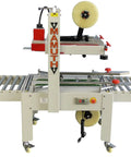 Versatile Case Sealer And Adjustable Top And Bottom Tape Dispenser Zero Stress Smooth Operator For Custom Shipping Boxes machine with rollers.