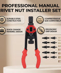 Rivet Nut Tool Set 13 Inch Heavy Duty Carbon Steel Kit For Metal Plastic Auto Marine Furniture And Industrial Projects