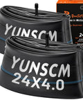 Heavy Duty 2 Pack Fat Bike Inner Tubes 24x4.0 to 4.5 AV32mm Schrader Valve 102 114 507 with packaging