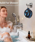 Bluetooth Shower Speaker With LED Light, IP67 Waterproof And Floating, 2000mAh Battery, True Wireless Stereo, in bathroom setting