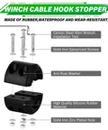 Synthetic Winch Rope Kit One Quarter Inch By Fifty Foot With Ten Thousand Pounds Strength Protective Sleeve Heavy Duty Hook