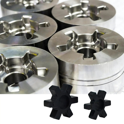 Four Pack L090 L095 NBR Rubber Spider Inserts For L Jaw Coupler Set Solid Center Replacement Black Built To Last For Industrial Machinery And Heavy Duty Applications Delivering Durability And Reliability You Can Count On