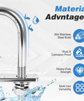 Heavy Duty 2 Pack M6 By 50mm 304 Stainless Steel U Bolts With 5/8 Inch Wide Design shown highlighting material advantages.