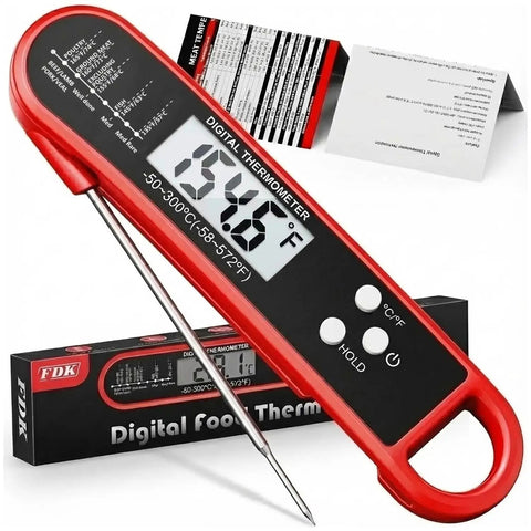 Ultra Fast Instant Read Digital Meat Thermometer For Cooking And Grilling With IP67 Waterproof Build Strong Magnetic Mount