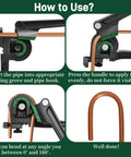 Pumtus 3 In 1 Manual Tube Bender For Copper Pipe 128 Inch And Brass Tubing Bending Tool with rubber handle and bending instruction images.