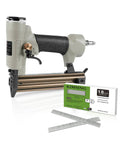 Heavy Duty Pneumatic Brad Nailer With Eighteen Gauge Nails From Three Eighths To One And A Quarter Inch Continuous Firing