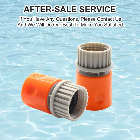 Screw Man quick-couplers, orange with gray threaded collars, for inground pool vacuum heads; set of 2.