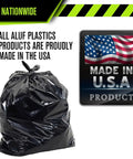Heavy Duty 95 And 96 Gallon Garbage Bags 50 Pack With Bulletproof 2 Mil Thickness for contractor use and yard waste cleanup.