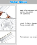 Hotop 25-blade stainless steel feeler gauge set with foldable blades and metric/imperial markings.