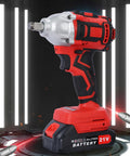 Ehozirta Cordless Impact Wrench 1/2 Inch, 520Nm High Torque Brushless Motor Electric Tool with red design and battery.