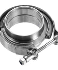 V Band Clamp With Flange 2.36 Inch 304 Stainless Steel Exhaust Clamp Kit for Auto silver heavy duty construction burr-free surface