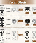 All-In-One Hook And Eye Sewing Kit With Bra, Skirt And Snap Fasteners, Three Styles, Two Colors displayed separately.
